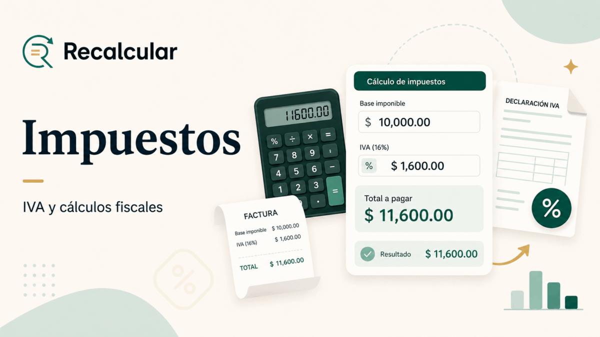 Calculadoras de impuestos para estimar IVA y cálculos fiscales cotidianos